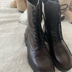 Zara lace combat boots